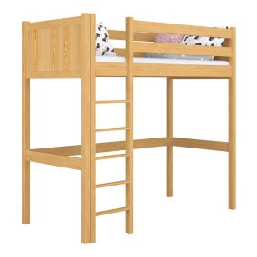 Drewniane łóżko na antresoli N-WOOD N06 120x190 sosna naturalna 1 szt.