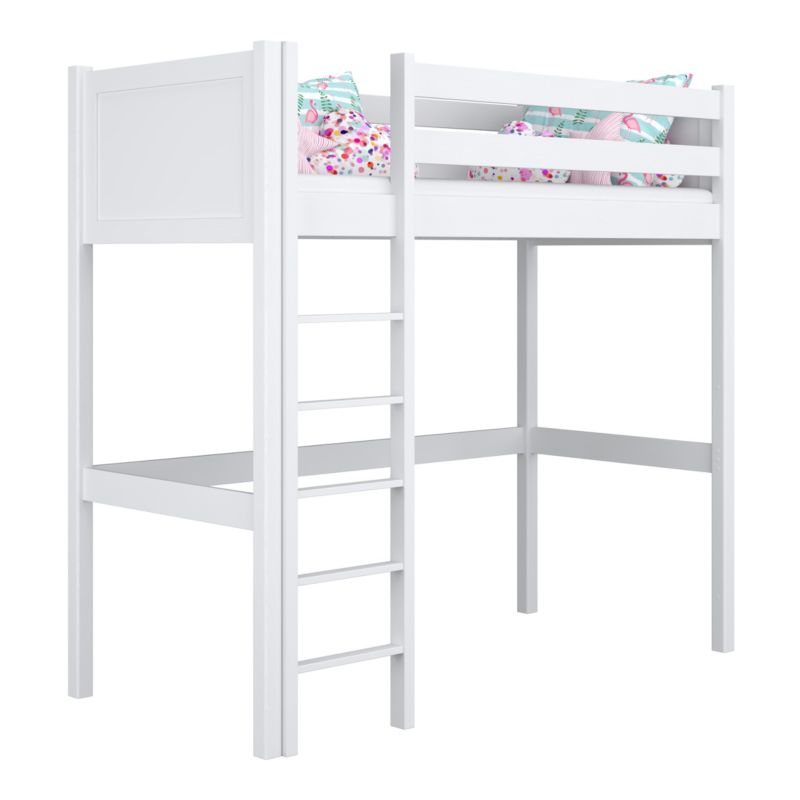 Drewniane łóżko na antresoli N-WOOD N06 80x180 biały 1 szt.