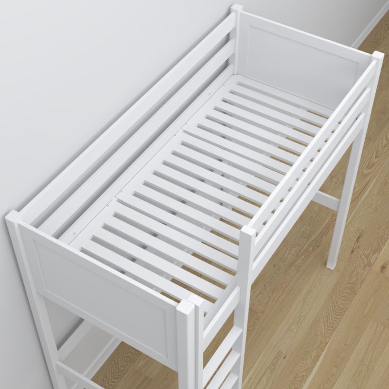 Drewniane łóżko na antresoli N-WOOD N06 80x180 biały 1 szt.
