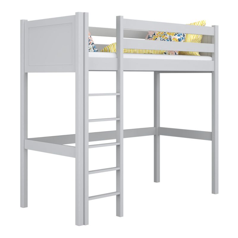 Drewniane łóżko na antresoli N-WOOD N06 80x180 popielaty 1 szt.