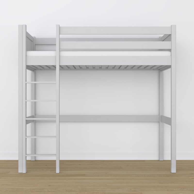 Drewniane łóżko na antresoli N-WOOD N06 80x180 popielaty 1 szt.