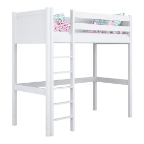 Drewniane łóżko na antresoli N-WOOD N06 80x200 biały 1 szt.