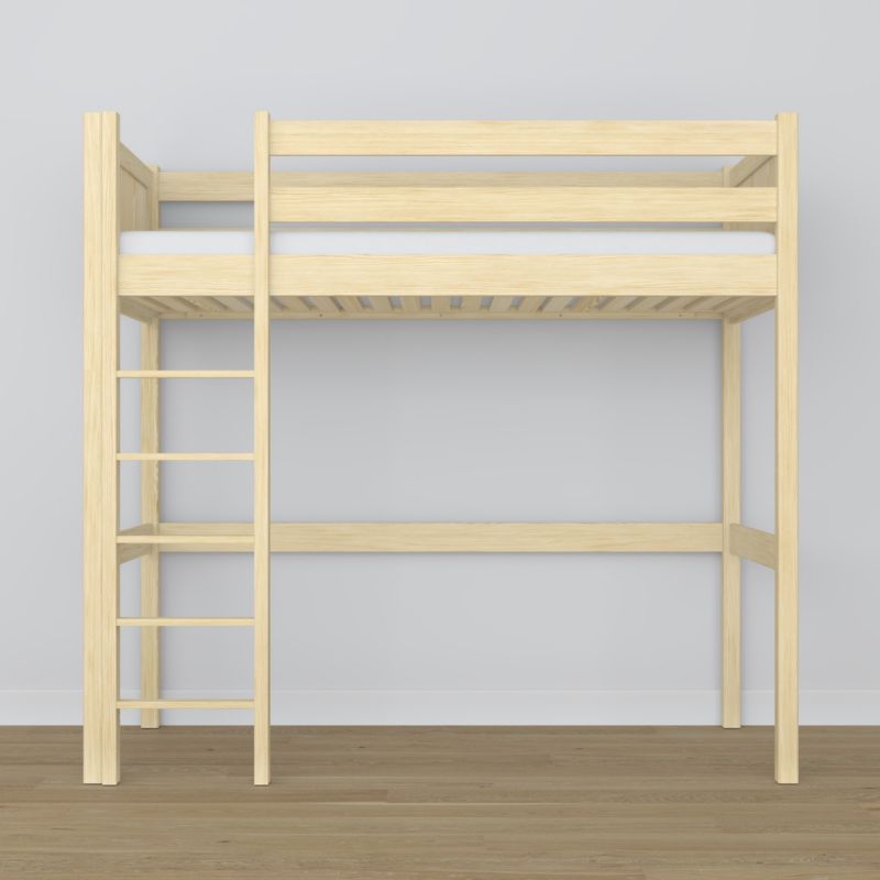 Drewniane łóżko na antresoli N-WOOD N06 80x200 sosna bezbarwna 1 szt.