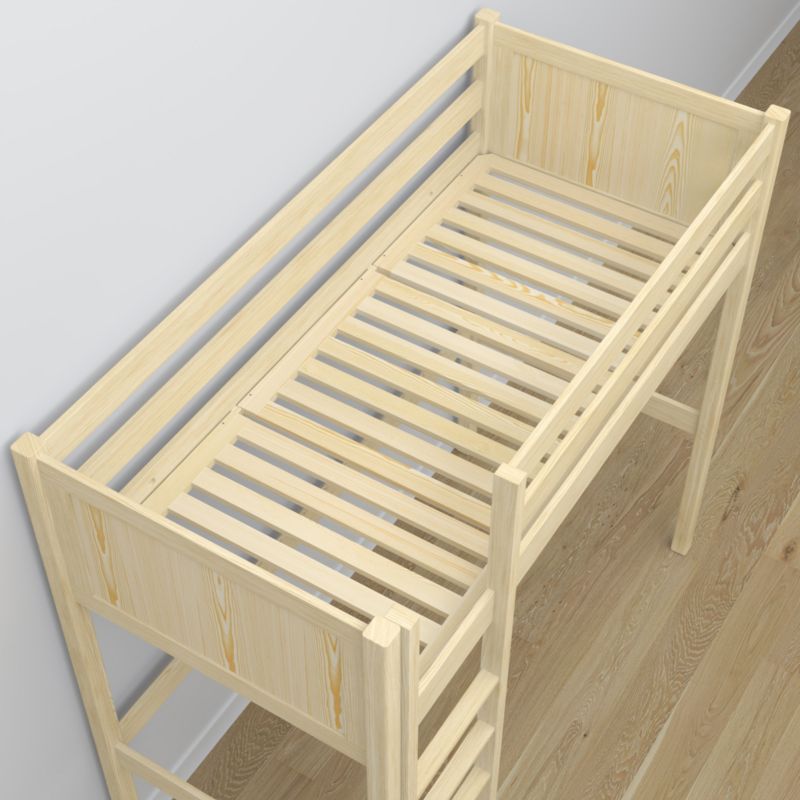 Drewniane łóżko na antresoli N-WOOD N06 80x200 sosna bezbarwna 1 szt.