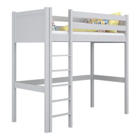 Drewniane łóżko na antresoli N-WOOD N06 90x200 popielaty 1 szt.