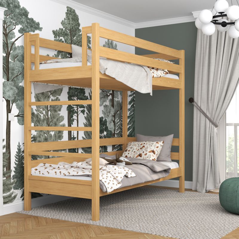 Drewniane łózko piętrowe N-WOOD N03 120x200 sosna naturalna 1 szt.