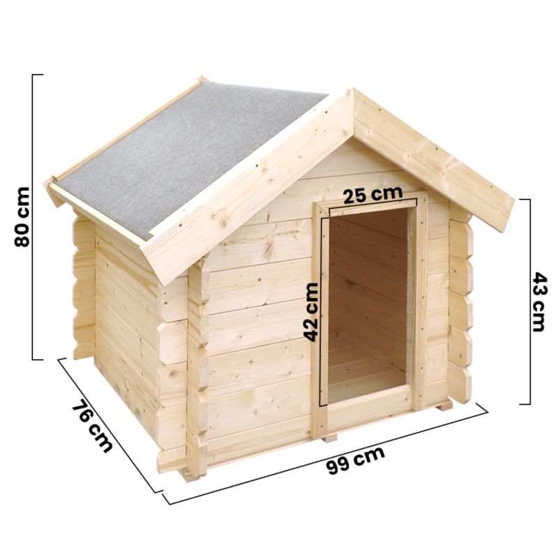 Drewniany domek dla psa Timbela M401-1 H80x99x76 cm grubość deski 19 mm 1 szt.