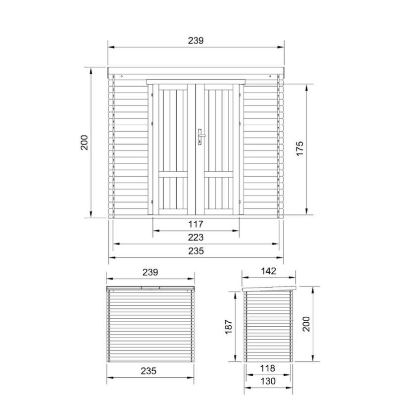 Drewniany domek narzędziowy Timbela M310F1 2.63 m² drewno naturalne grubość deski 19 mm 1 szt.