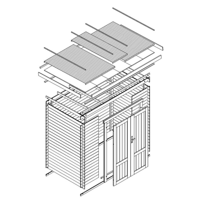 Drewniany domek narzędziowy Timbela M310F1 2.63 m² drewno naturalne grubość deski 19 mm 1 szt.