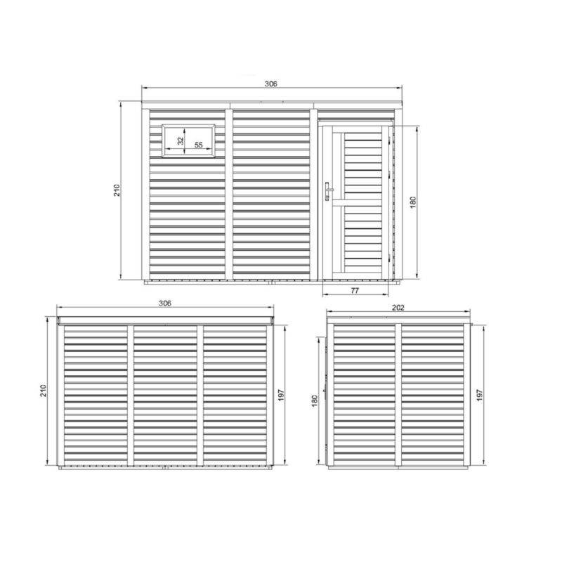 Drewniany domek narzedziowy 6,18 m² Timbela M326F1 drewno naturalne grubość deski 17 mm 1 szt.