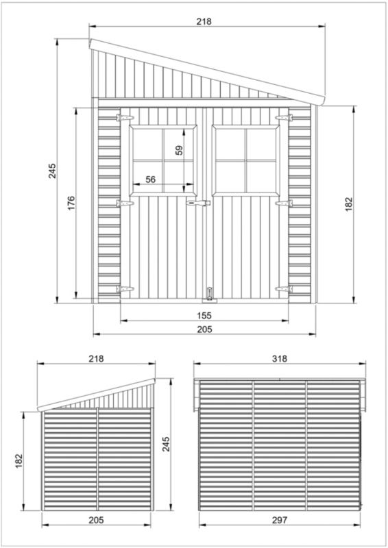 Drewniany domek ogrodowy i podłoga Timbela 6 m² M339AM339G Konstrukcja panelowa, drewno naturalne, grubość deski 17 mm, 1 szt.