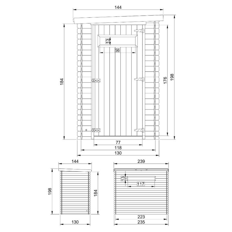 Drewniany domek ogrodowy i podłoga Timbela M306AM306G 2.63 m² drewno naturalne grubość deski 19 mm 1 szt.
