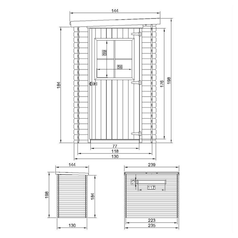 Drewniany domek ogrodowy i podłoga Timbela M306M306G 2.63m² drewno naturalne grubość deski 19 mm 1 szt.