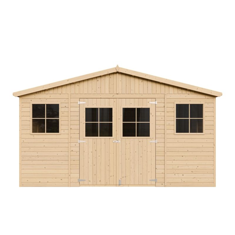 Drewniany domek ogrodowy i podłoga Timbela M330M330G 16 m² konstrukcja panelowa drewno naturalne grubość deski 17 mm 1 szt.