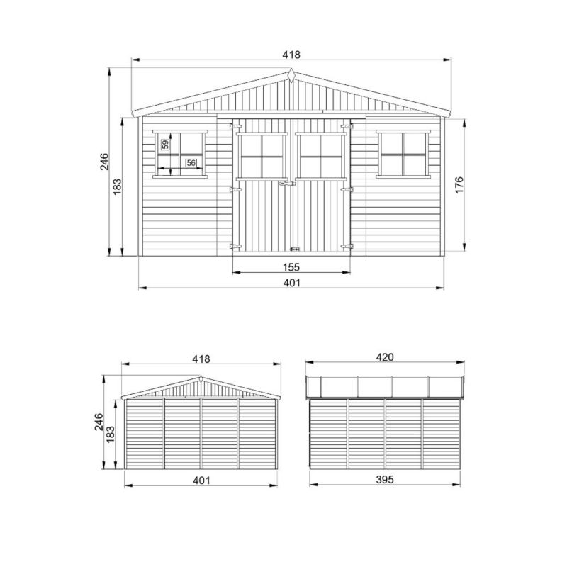 Drewniany domek ogrodowy i podłoga Timbela M330M330G 16 m² konstrukcja panelowa drewno naturalne grubość deski 17 mm 1 szt.