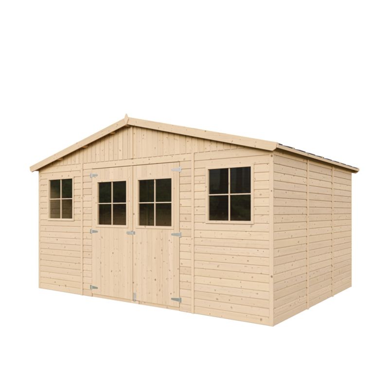 Drewniany domek ogrodowy i podłoga Timbela M331M331G 12 m² konstrukcja panelowa drewno naturalne grubość deski 17 mm 1 szt.