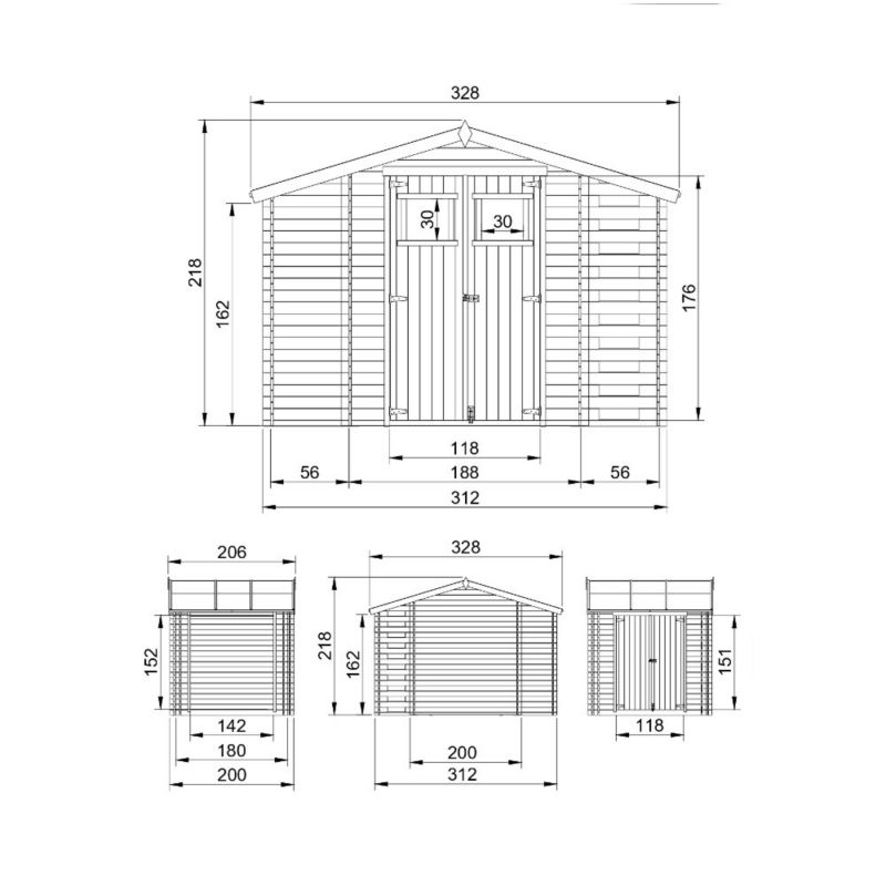Drewniany domek ogrodowy i podłoga Timbela M389M389G 5.47 m² drewno naturalne grubość deski 19 mm 1 szt.