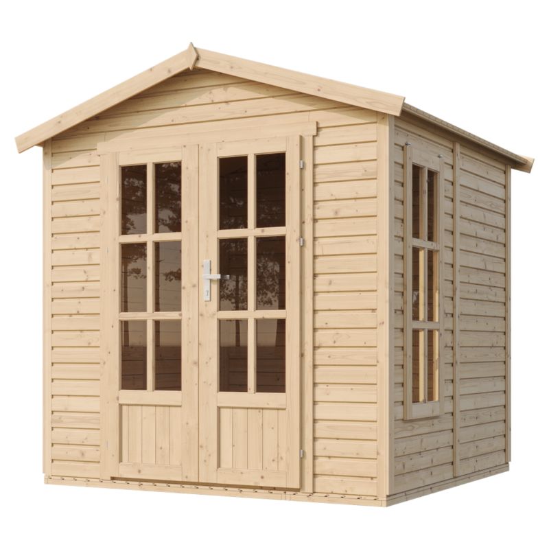 Drewniany domek ogrodowy Timbela 4 m² M351FB Konstrukcja panelowa, drewno naturalne, grubość deski 17 mm, 1 szt.