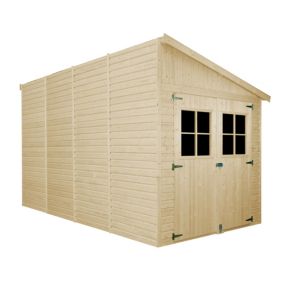Drewniany domek ogrodowy Timbela 8,1 m² M340A Konstrukcja panelowa, drewno naturalne, grubość deski 17 mm, 1 szt.