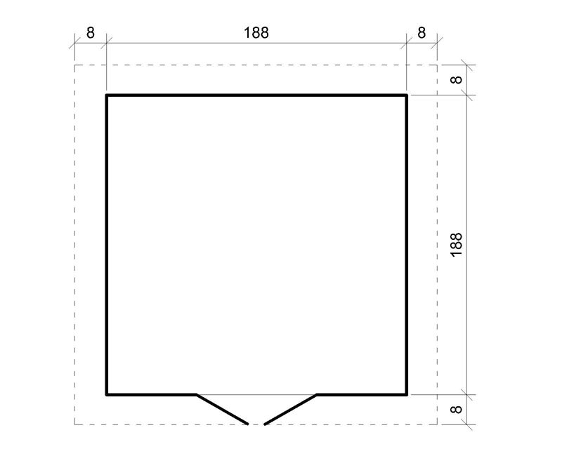 Drewniany domek ogrodowy Timbela M309F 3.53 m² zamykane drzwi grubość deski 19 mm 1 szt.
