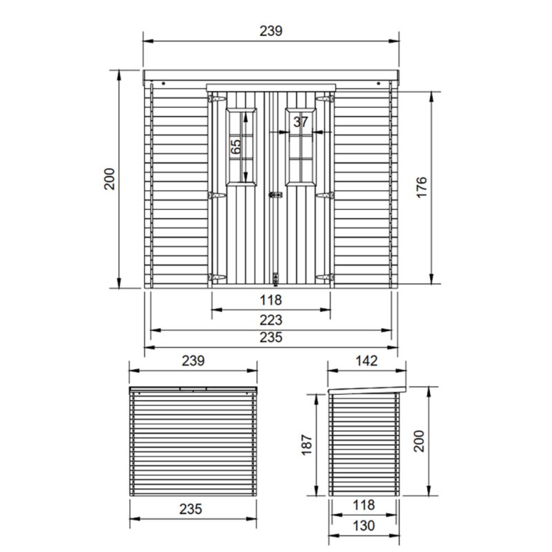 Drewniany domek ogrodowy Timbela M310C 2.63 m² drewno naturalne grubość deski 19 mm 1 szt.