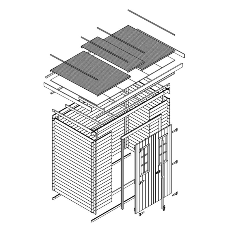 Drewniany domek ogrodowy Timbela M310C 2.63 m² drewno naturalne grubość deski 19 mm 1 szt.