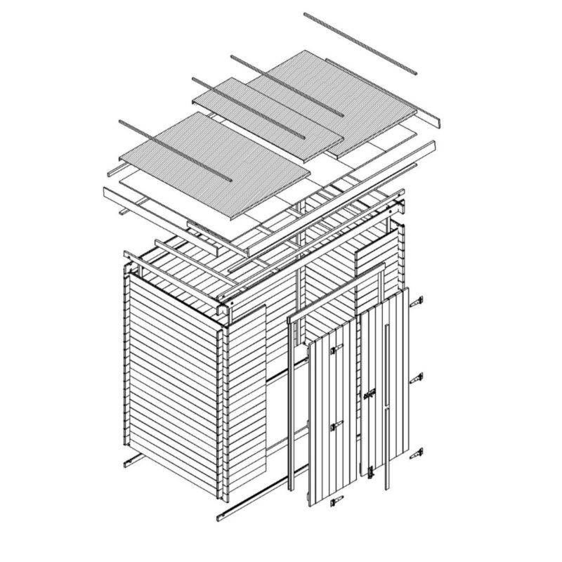 Drewniany domek ogrodowy Timbela M310C1 2.63 m² drewno naturalne grubość deski 19 mm 1 szt.