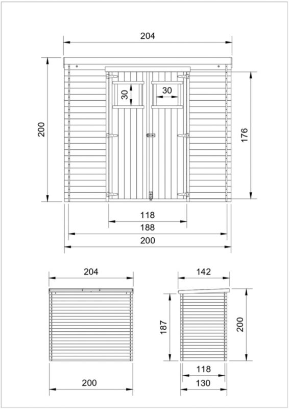 Drewniany domek ogrodowy Timbela M311 2.22 m² drewno naturalne grubość deski 19 mm 1 szt.