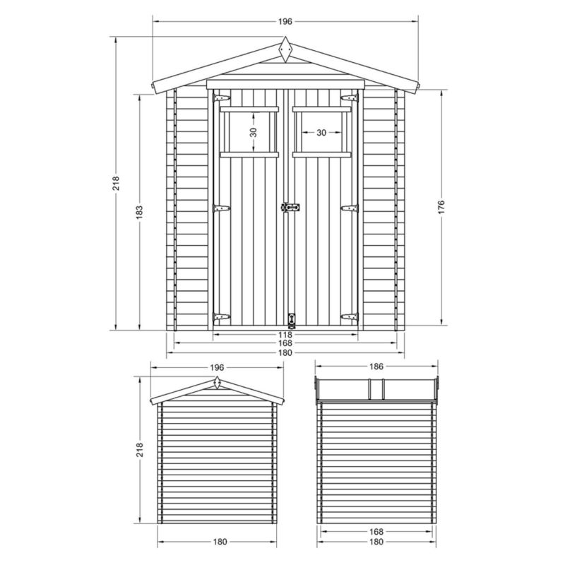 Drewniany domek ogrodowy Timbela M320 2.82 m² drewno naturalne grubość deski 19 mm 1 szt.
