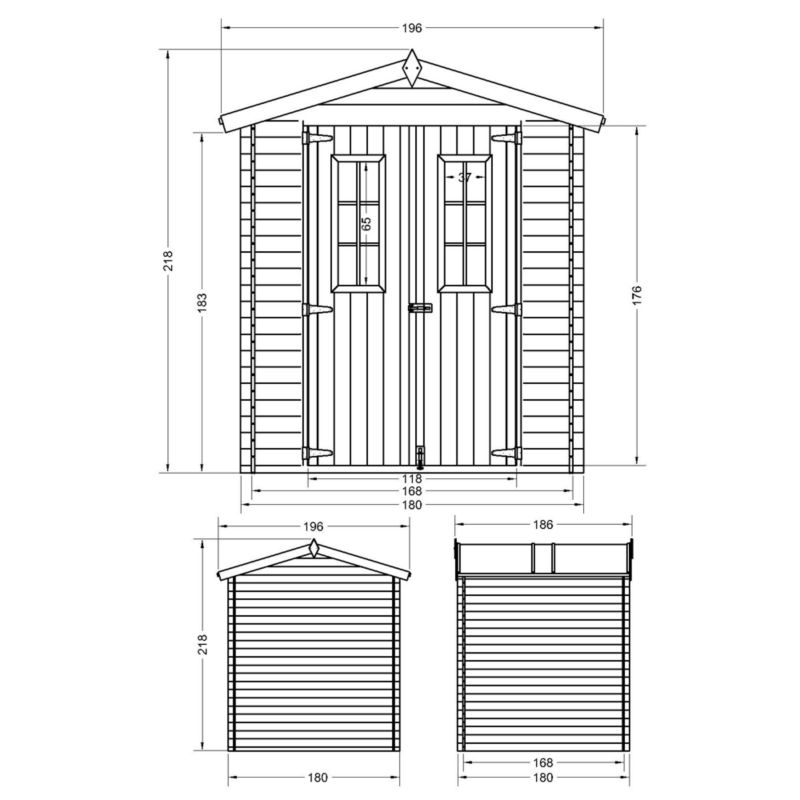 Drewniany domek ogrodowy Timbela M320C 2.82 m² drewno naturalne grubość deski 19 mm 1 szt.