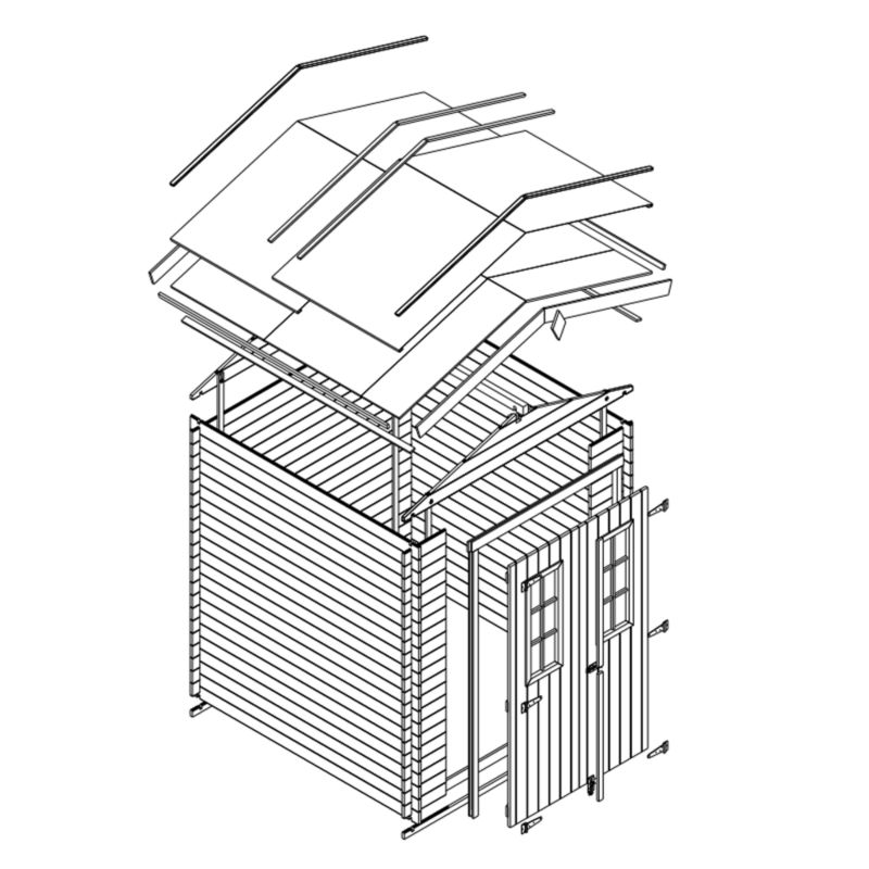 Drewniany domek ogrodowy Timbela M320C 2.82 m² drewno naturalne grubość deski 19 mm 1 szt.