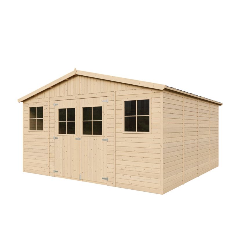 Drewniany domek ogrodowy Timbela M330 16 m² konstrukcja panelowa drewno naturalne grubość deski 17 mm 1 szt.