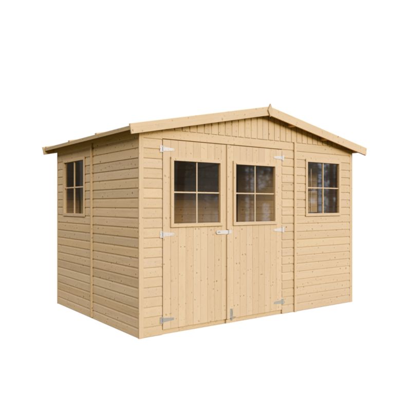 Drewniany domek ogrodowy Timbela M334 6 m² konstrukcja panelowa drewno naturalne grubość deski 17 mm 1 szt.