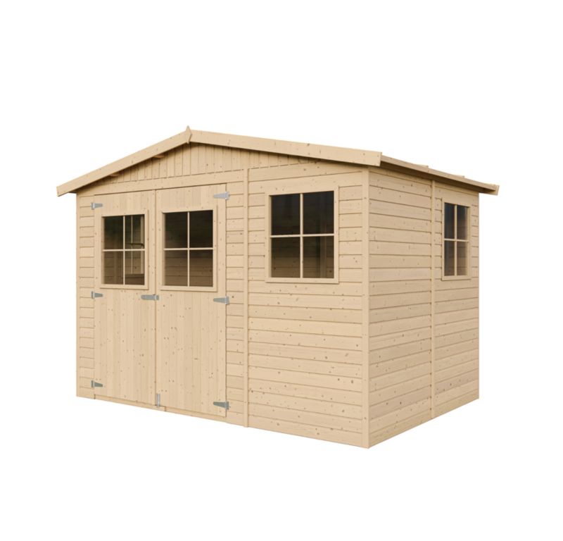 Drewniany domek ogrodowy Timbela M334 6 m² konstrukcja panelowa drewno naturalne grubość deski 17 mm 1 szt.