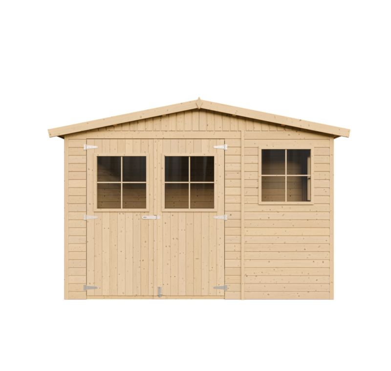 Drewniany domek ogrodowy Timbela M334 6 m² konstrukcja panelowa drewno naturalne grubość deski 17 mm 1 szt.