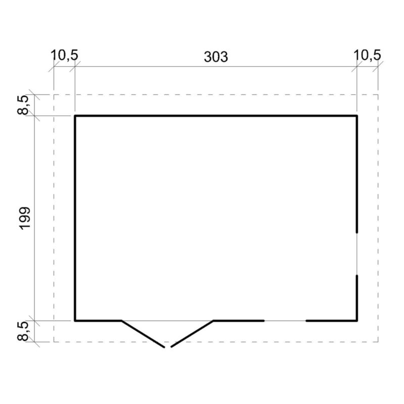Drewniany domek ogrodowy Timbela M334 6 m² konstrukcja panelowa drewno naturalne grubość deski 17 mm 1 szt.