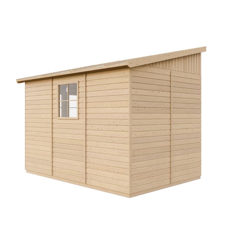 Drewniany domek ogrodowy Timbela M339 6 m² konstrukcja panelowa z trzech ścian grubość deski 17 mm 1 szt.