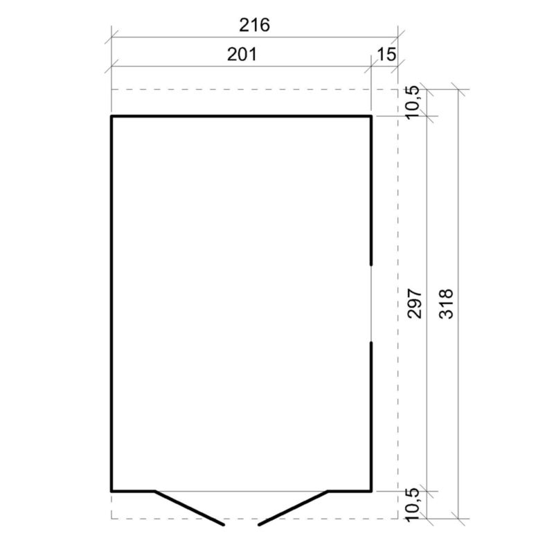 Drewniany domek ogrodowy Timbela M339 6 m² konstrukcja panelowa z trzech ścian grubość deski 17 mm 1 szt.