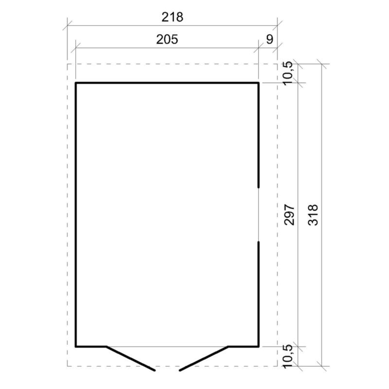 Drewniany domek ogrodowy Timbela M339A 6 m² konstrukcja panelowa drewno naturalne grubość deski 17 mm 1 szt.