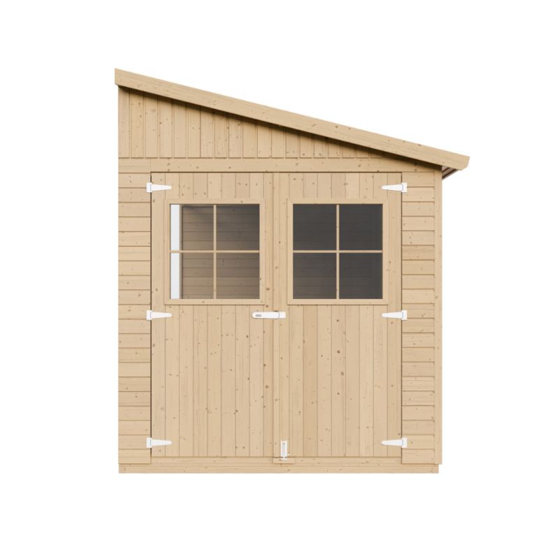 Drewniany domek ogrodowy Timbela M341 9.9 m² konstrukcja panelowa z trzech ścian grubość deski 17 mm 1 szt.