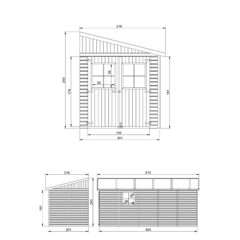 Drewniany domek ogrodowy Timbela M341 9.9 m² konstrukcja panelowa z trzech ścian grubość deski 17 mm 1 szt.