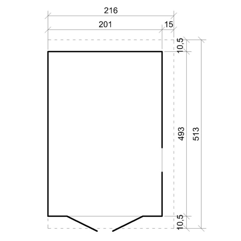 Drewniany domek ogrodowy Timbela M341 9.9 m² konstrukcja panelowa z trzech ścian grubość deski 17 mm 1 szt.