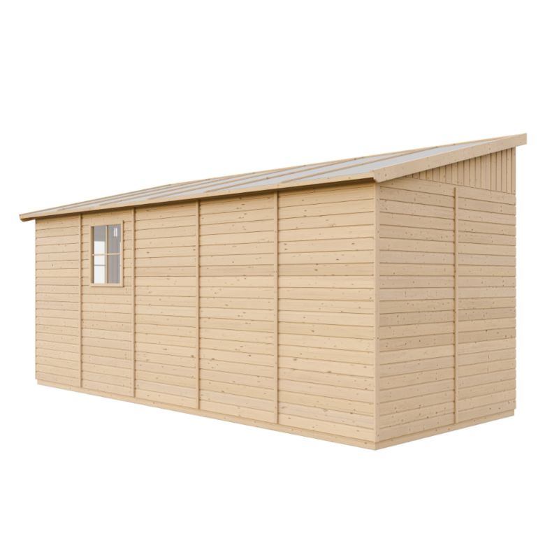 Drewniany domek ogrodowy Timbela M341 9.9 m² konstrukcja panelowa z trzech ścian grubość deski 17 mm 1 szt.