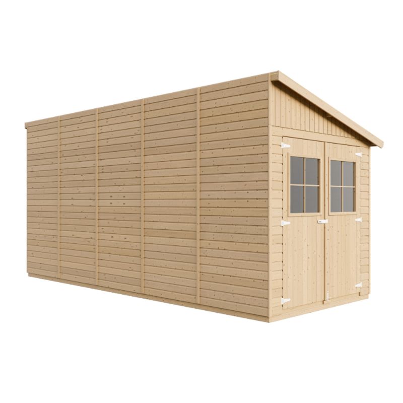 Drewniany domek ogrodowy Timbela M341A 10.1 m² konstrukcja panelowa drewno naturalne grubość deski 17 mm 1 szt.