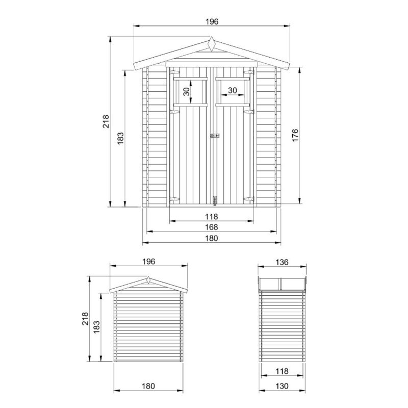 Drewniany domek ogrodowy Timbela M367 1.98 m² drewno naturalne grubość deski 19 mm 1 szt.