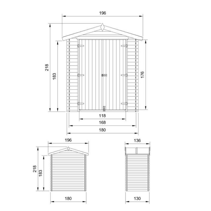 Drewniany domek ogrodowy Timbela M367C1 1.98 m² drewno naturalne grubość deski 19 mm 1 szt.