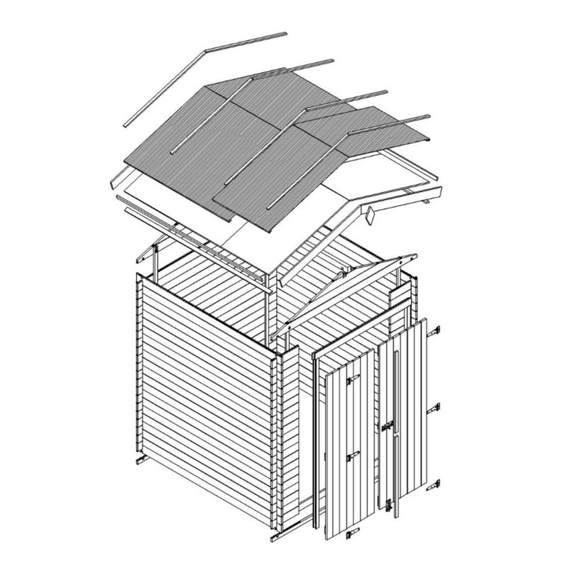 Drewniany domek ogrodowy Timbela M367C1 1.98 m² drewno naturalne grubość deski 19 mm 1 szt.