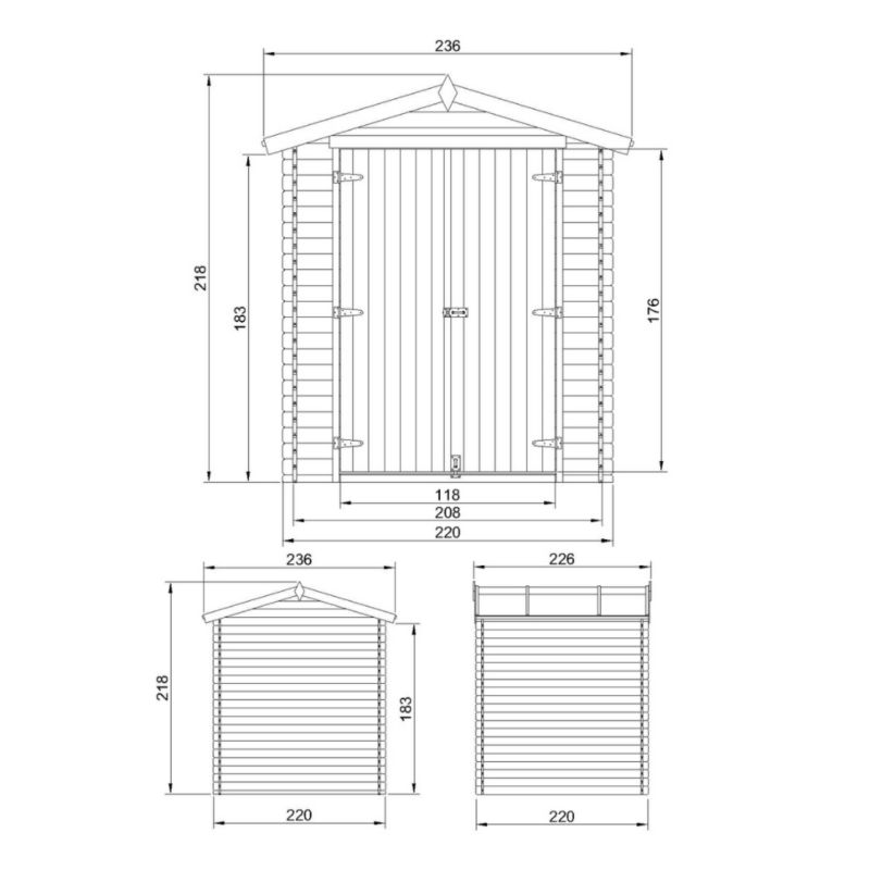 Drewniany domek ogrodowy Timbela M369C1 4.33 m² drewno naturalne grubość deski 19 mm 1 szt.