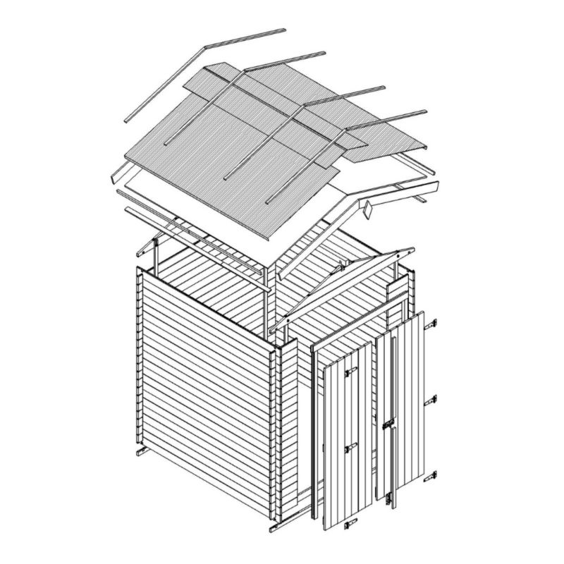 Drewniany domek ogrodowy Timbela M369C1 4.33 m² drewno naturalne grubość deski 19 mm 1 szt.