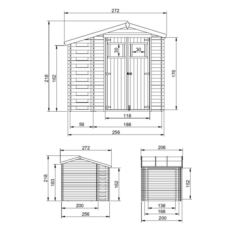Drewniany domek ogrodowy Timbela M386 4.47 m² drewno naturalne grubość deski 19 mm 1 szt.